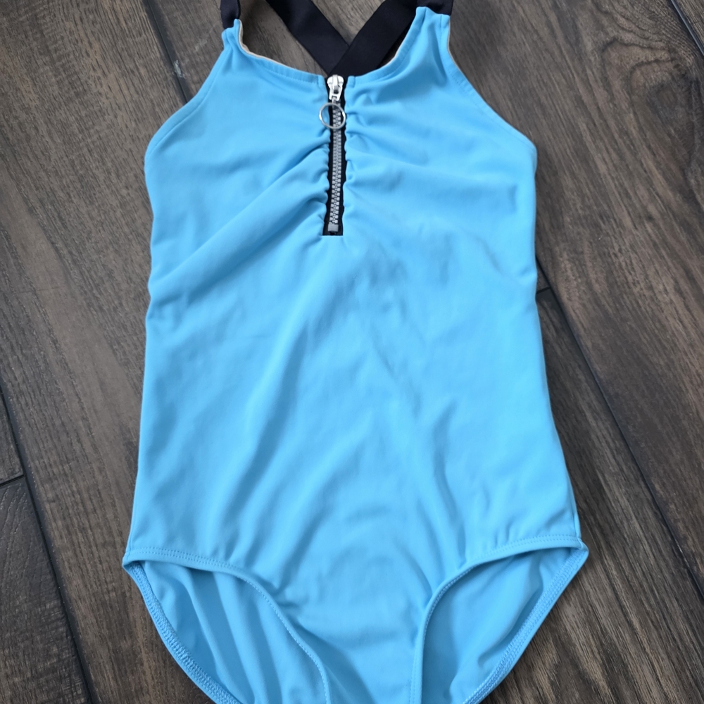 Blue Dance Leotard with Zipper